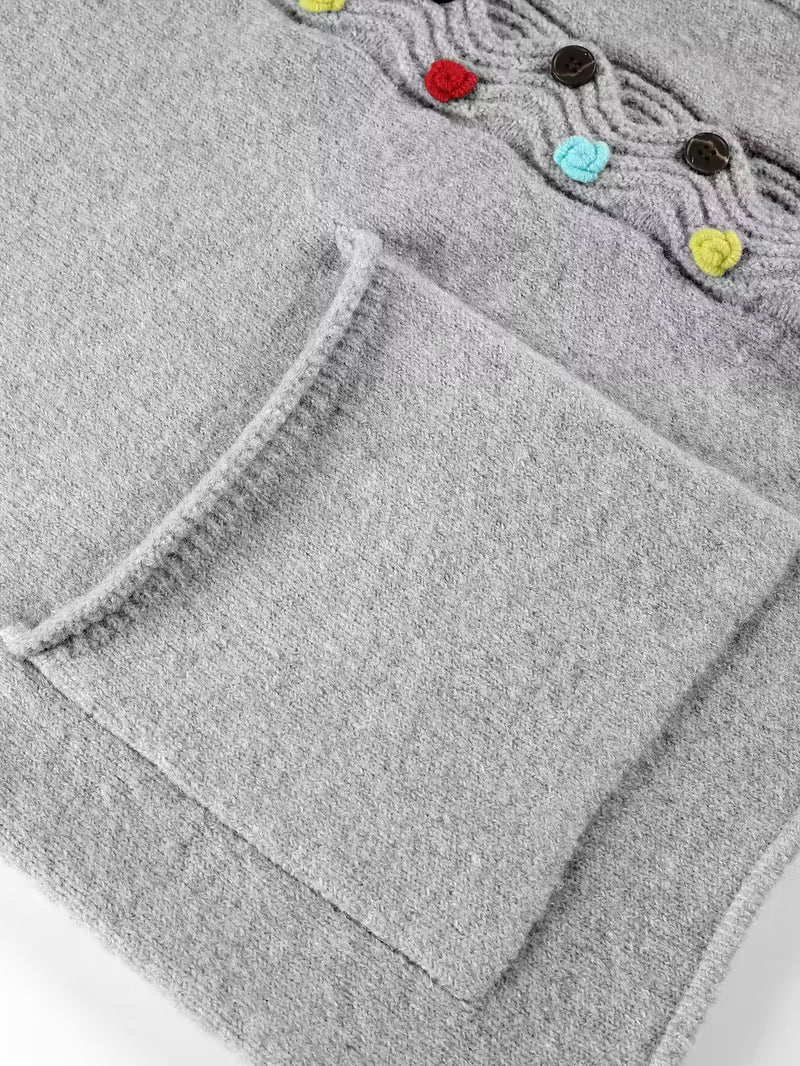 Kynza - Overdimensioneret Kardigan Med Farverige Knapper Foran