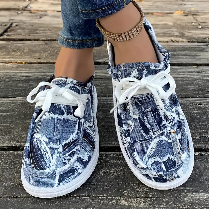 Ulanda - Skridsikker Turnschuh Med Denim Udskriv
