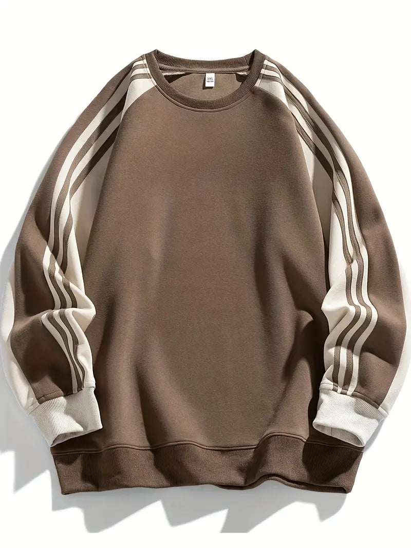 Maddox - Sweatshirt Med Stribede ærmer Og Rund Hals