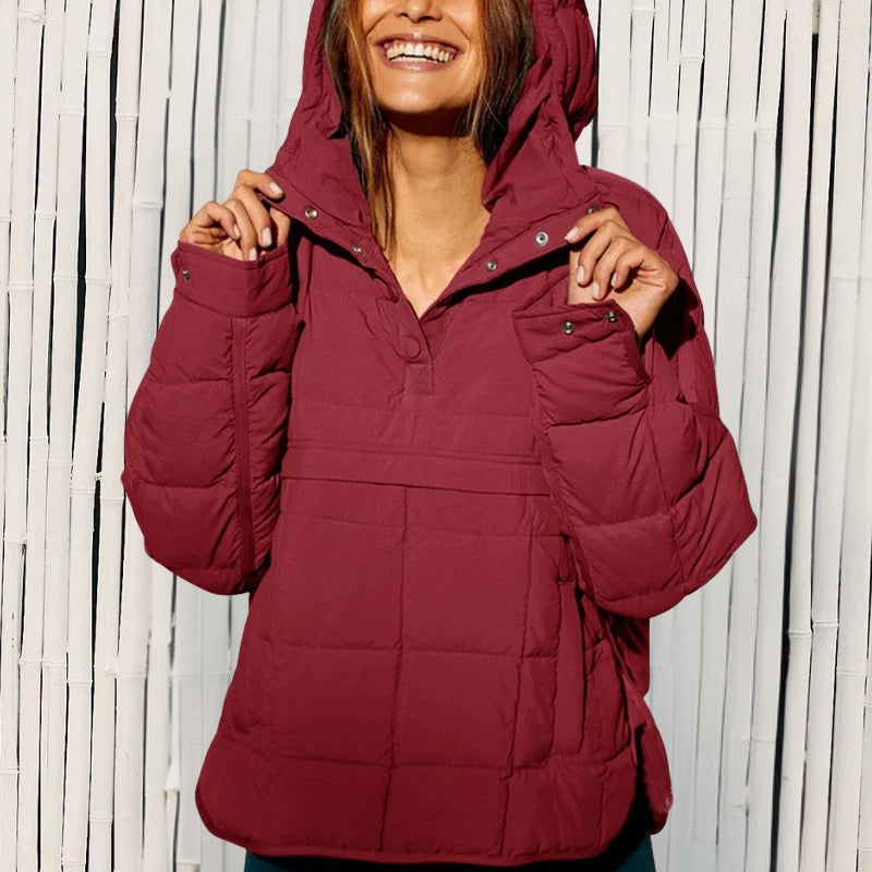 Merve - Elegant Langærmet Puffer Jakke