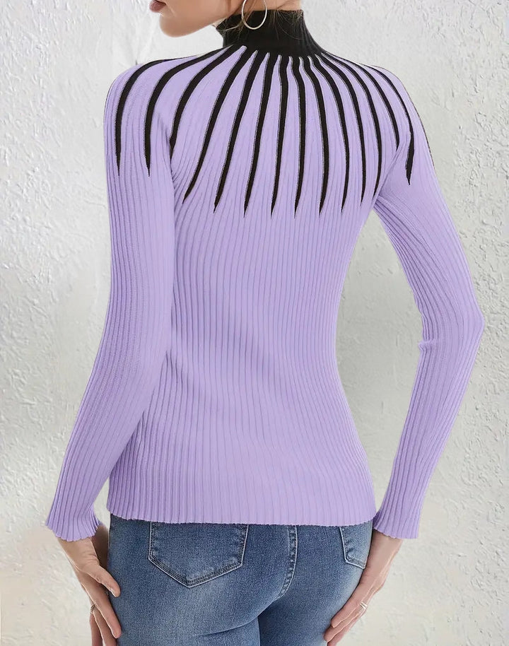 Maider - Elegant Langærmet Sweater Med Høj Hals