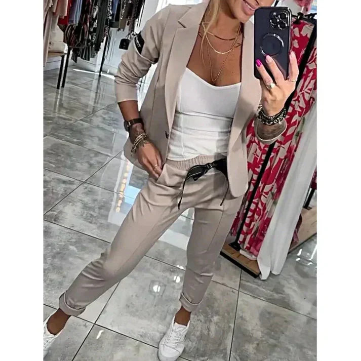 Jocelyne - Elegant Blazer Og Buksesæt