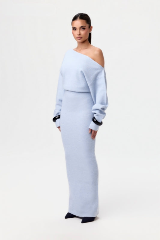 Trina - Skulderfri Sweater Kjole