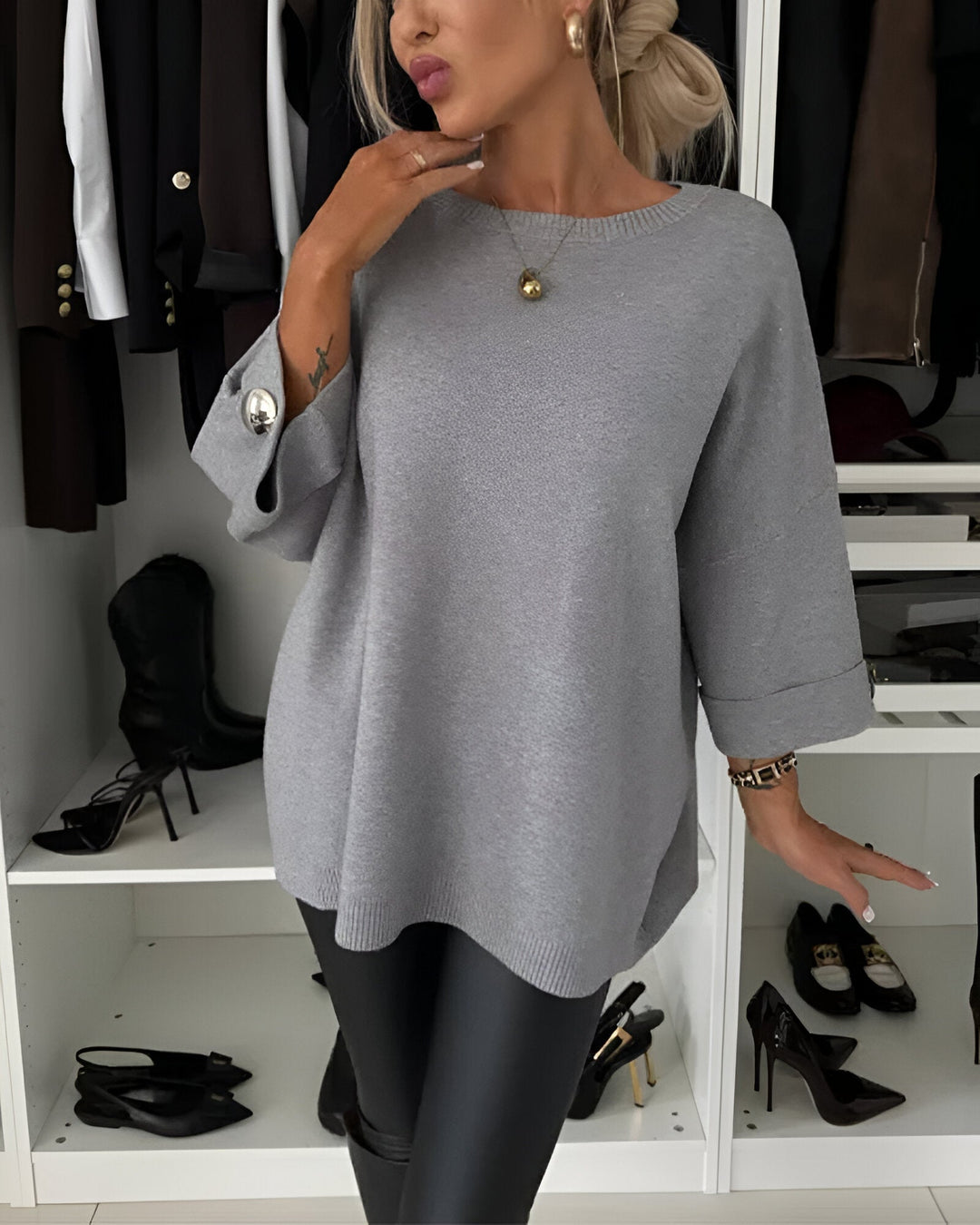 Sieglinde - Rundhalset Strikket Sweater