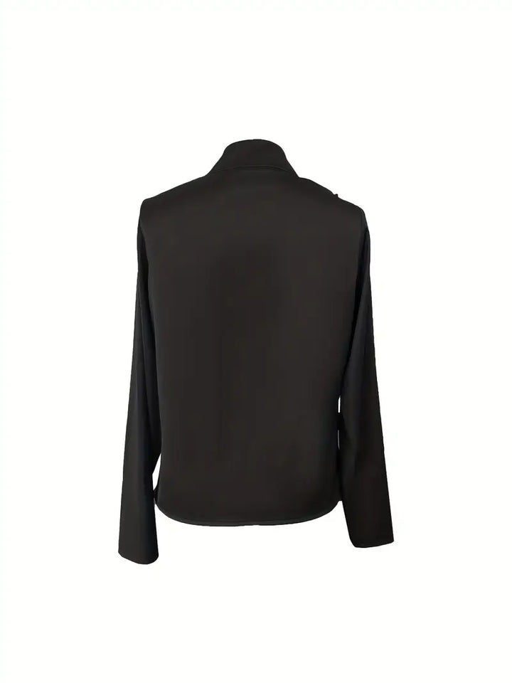 Nalora - Satin Bluse Med V-Hals Og Rynke Detaljer