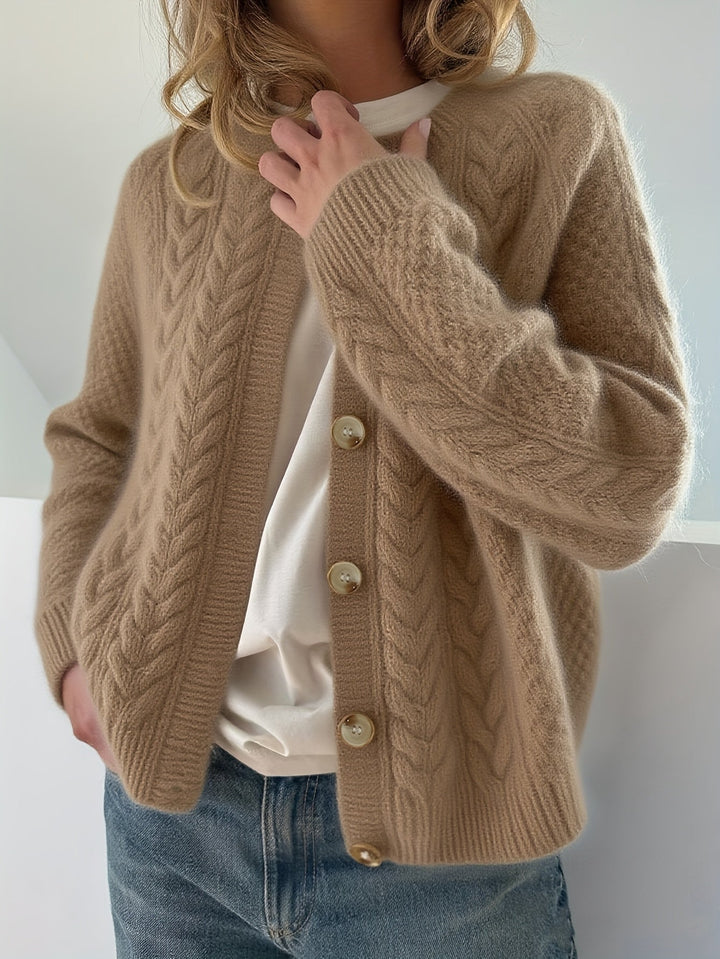 Dwina -  Kabelstrikket Cardigan Med Knapper