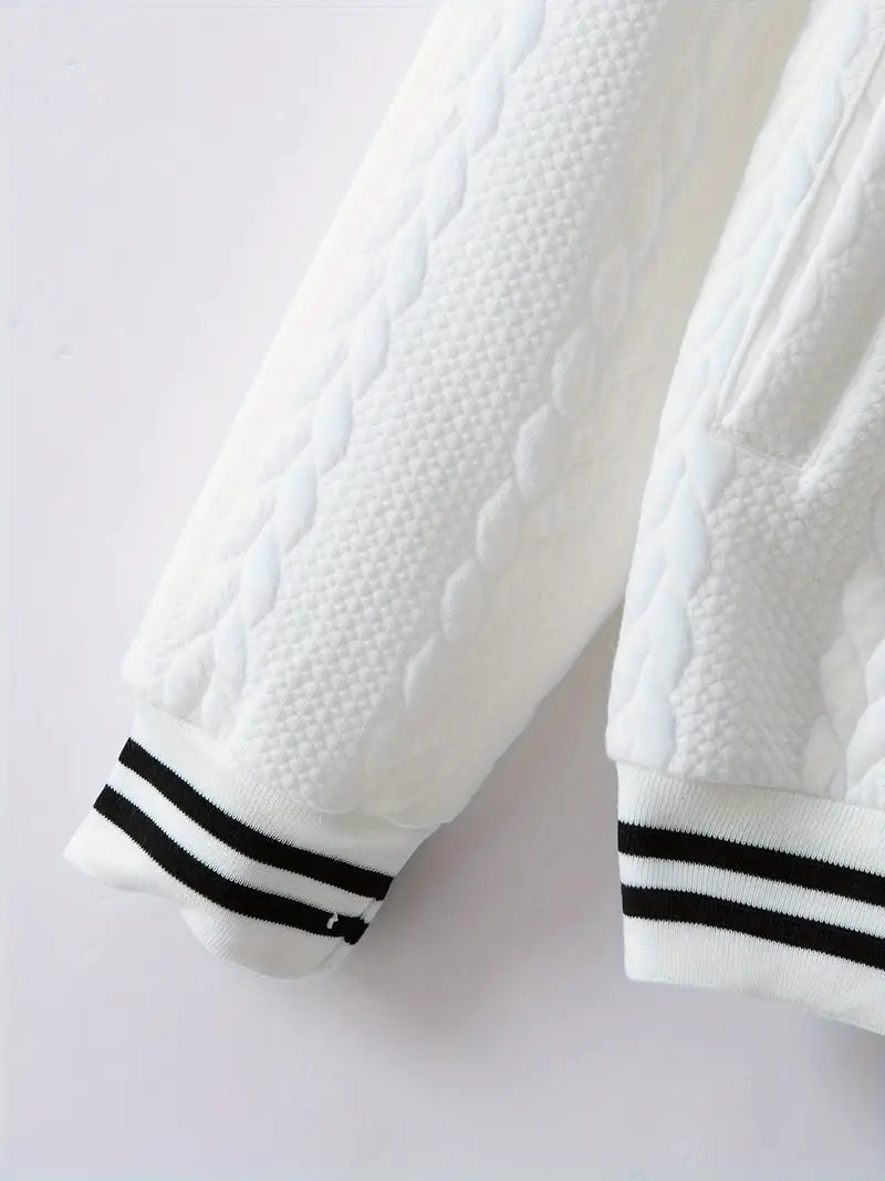 Felips - Stripe Decor Jacquard Baseball Jakke