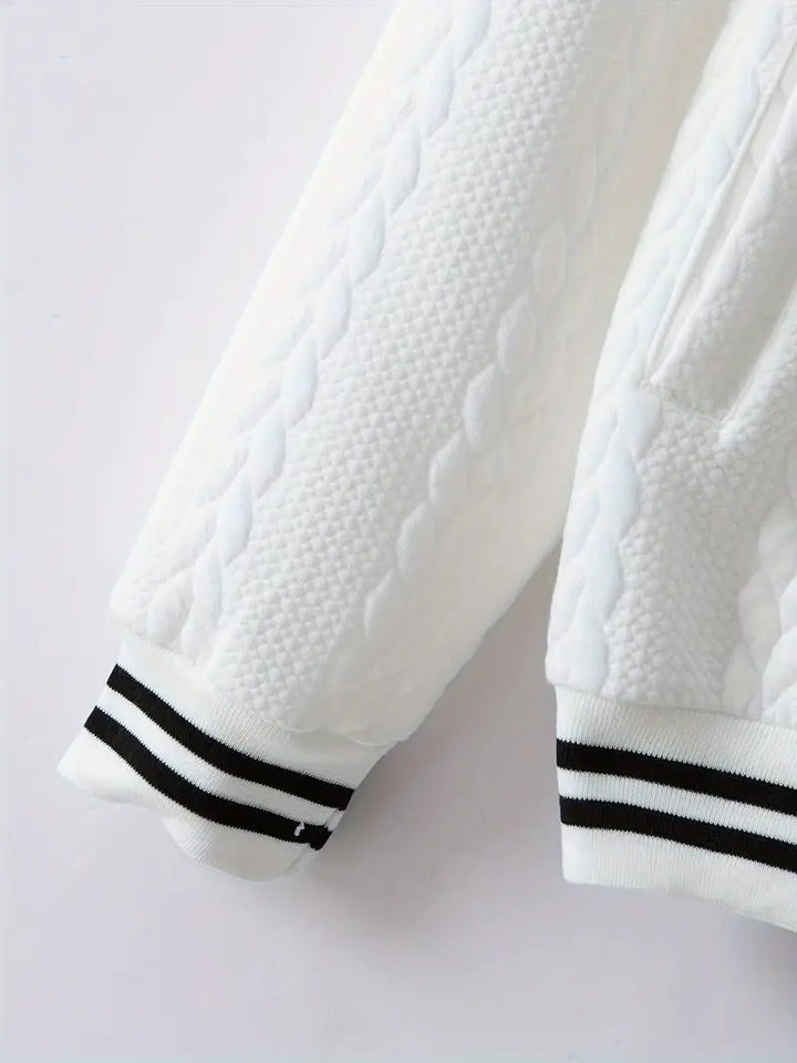Felips - Stripe Decor Jacquard Baseball Jakke