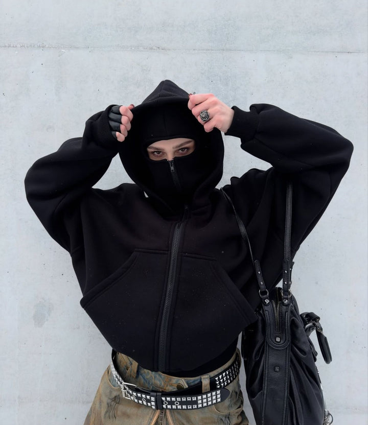 StealthCore - Balaclava Hoodie Med Fuld Lynlås
