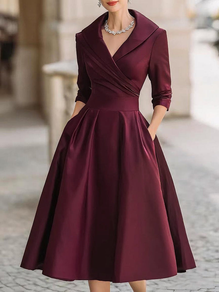 Ariella - Satin Midi Kjole