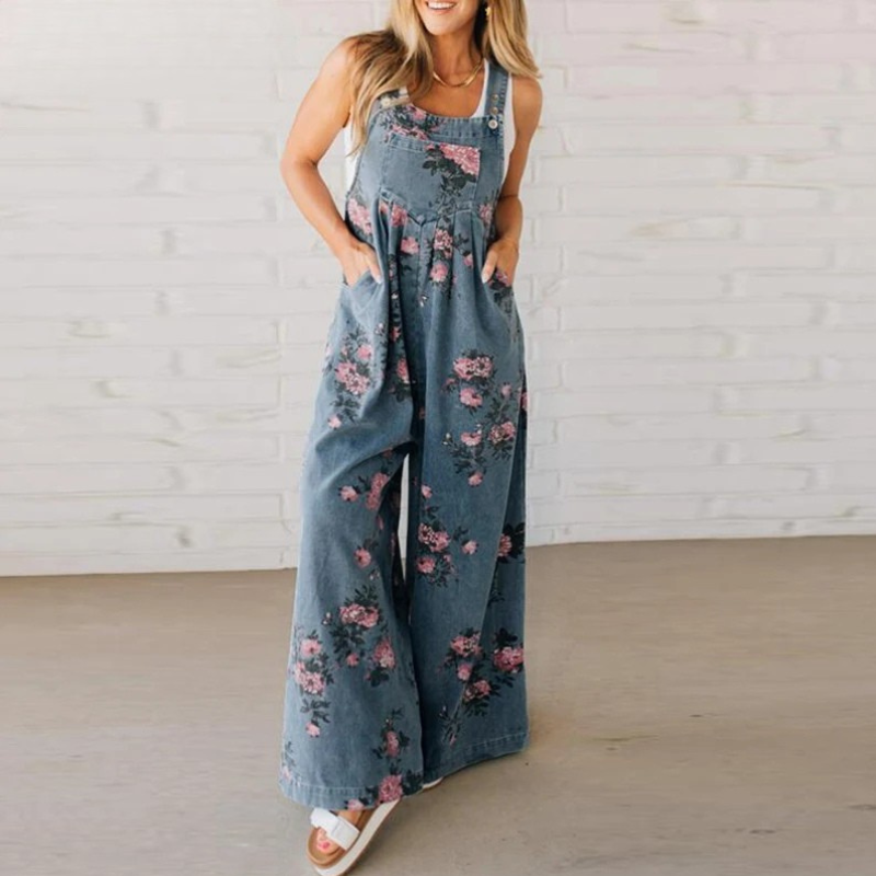 Gracina - Stilfuld Jumpsuit Med Blomster Print