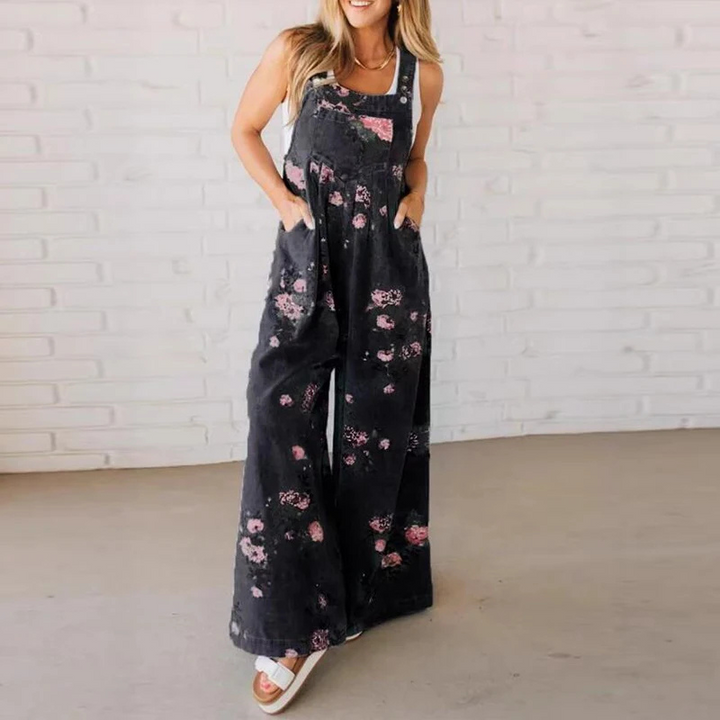 Gracina - Stilfuld Jumpsuit Med Blomster Print