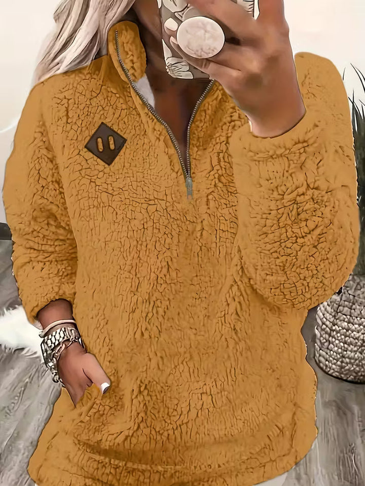 Humera - Elegant Langærmet Jakke Med Lynlås