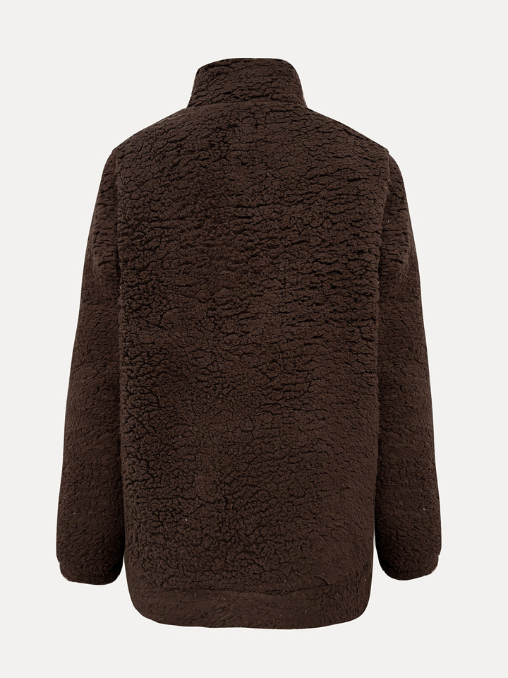 Willemien - Langærmet Fleece-Sved Trøje Med Lynlås