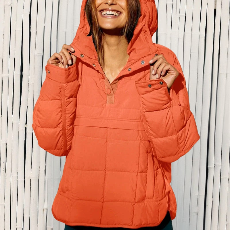 Merve - Elegant Langærmet Puffer Jakke