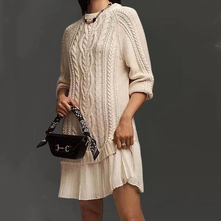 Kalena - Mini Sweater Kjole i Kabelstrik
