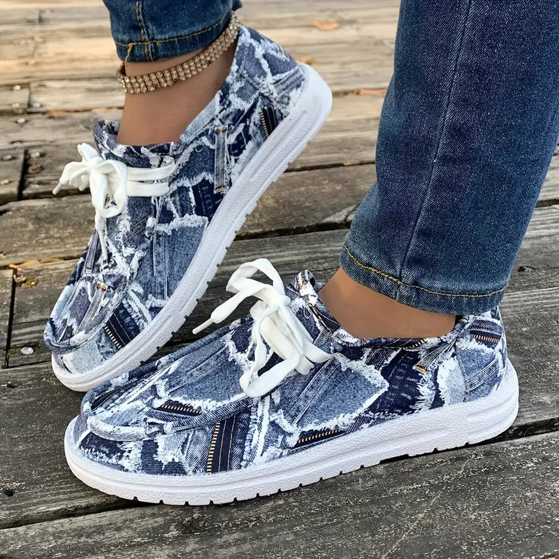 Ulanda - Skridsikker Turnschuh Med Denim Udskriv