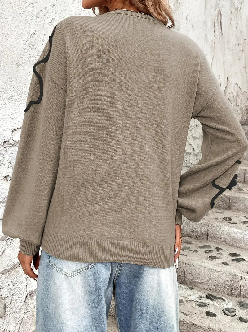 Semira - Langærmet Sweater Med Blomsterbroderi