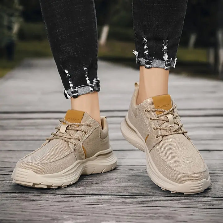 Keidean - Åndbare Sneakers Med Snørebånd i Lærred