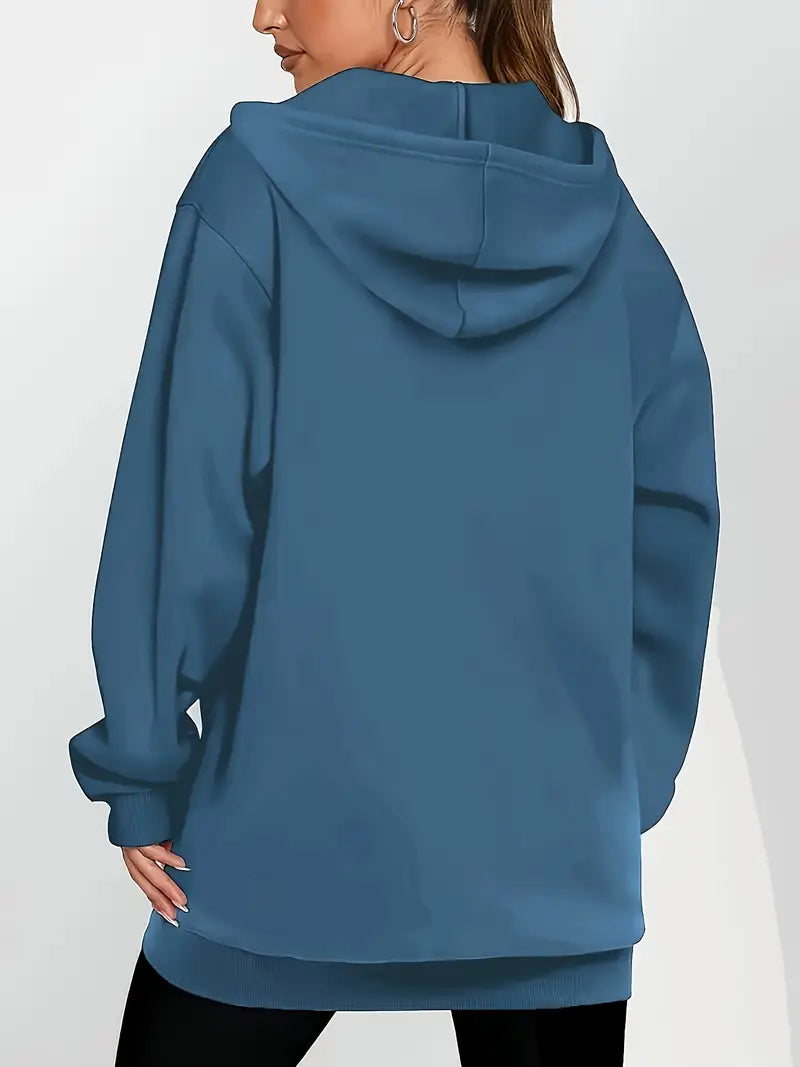 Angeleen - Geometrisk Printet Hættetrøje Med Lynlås