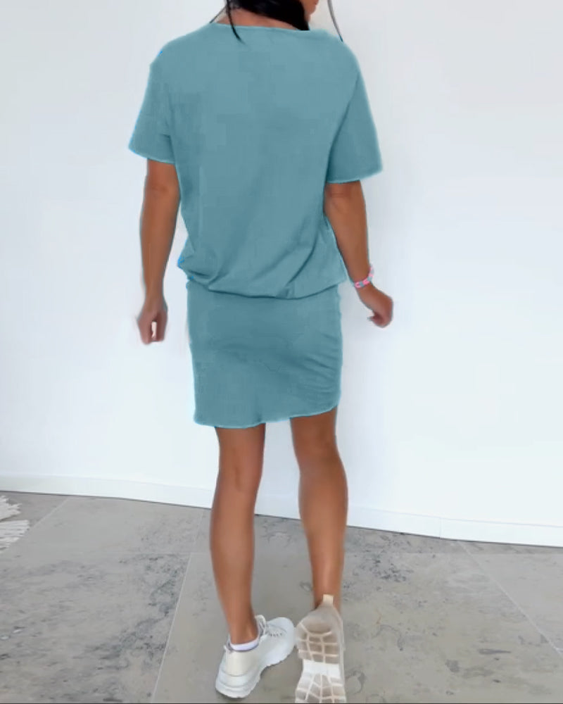 Ulrika - Mini Kjole Med Korte ærmer