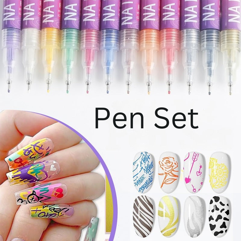 GlamSketch - Neglelak Penne i 12 Farver