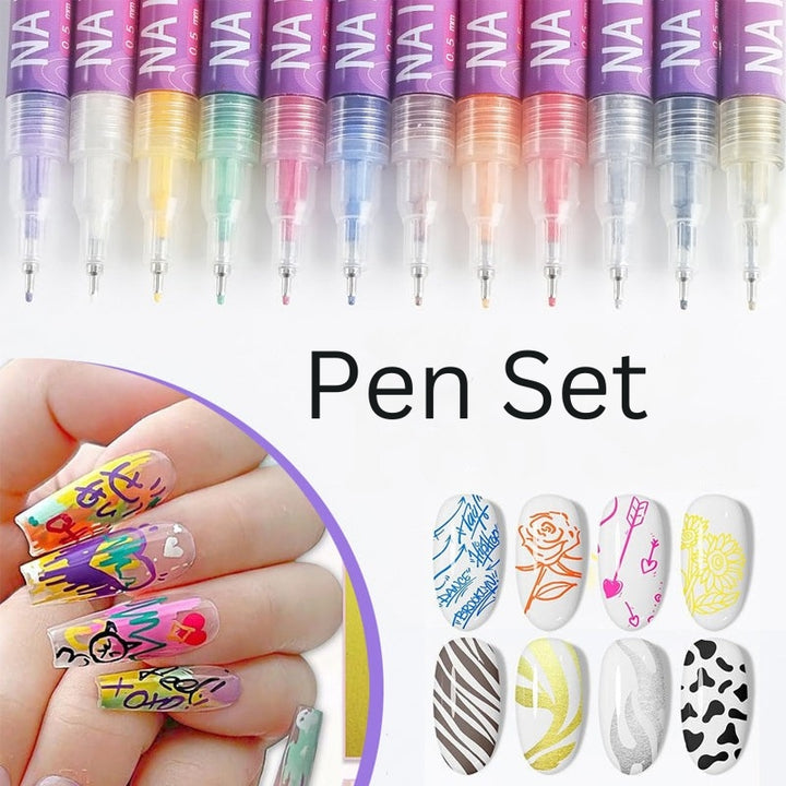 GlamSketch - Neglelak Penne i 12 Farver