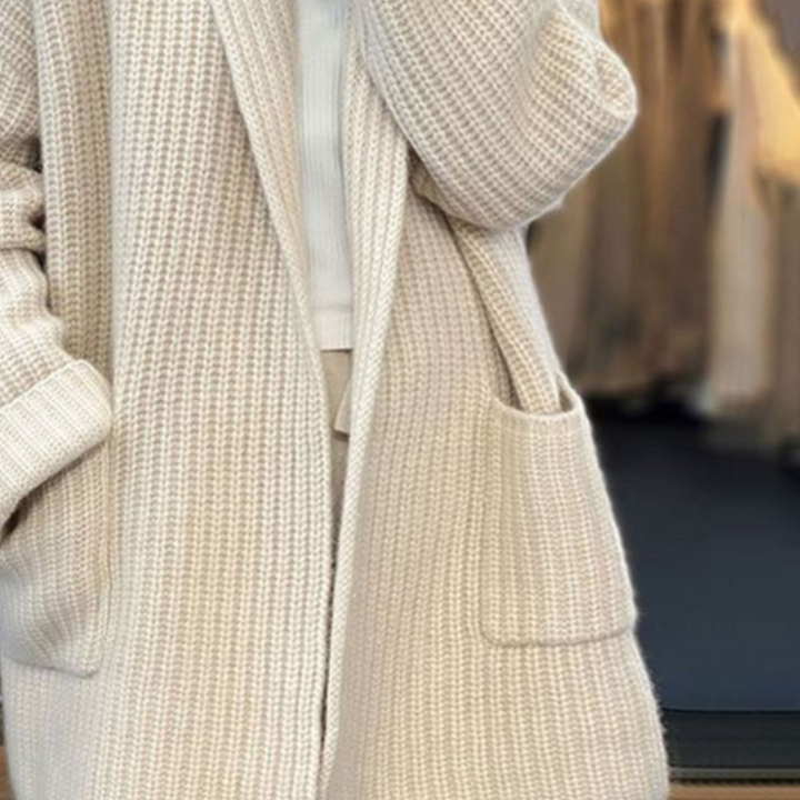 Kiandra - Strikkede Uld Cardigan Med Lommer