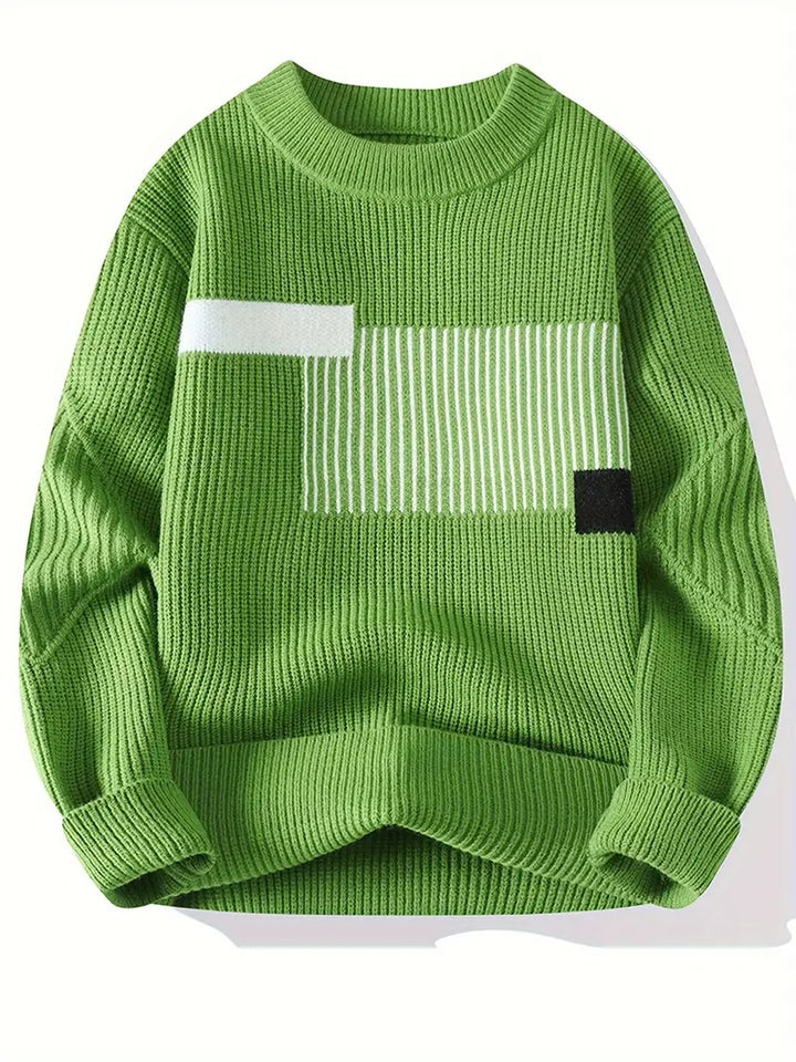 Arlen - Elegant Langærmet Sweater Med Geometrisk Mønster