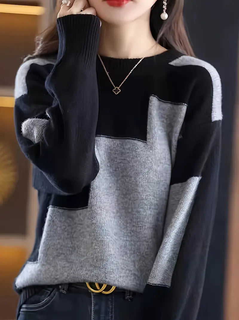 Gala - Elegant Langærmet Trøje Med Geometrisk Mønster