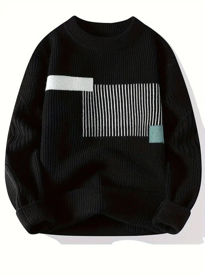 Arlen - Elegant Langærmet Sweater Med Geometrisk Mønster