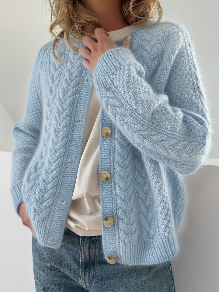 Dwina -  Kabelstrikket Cardigan Med Knapper