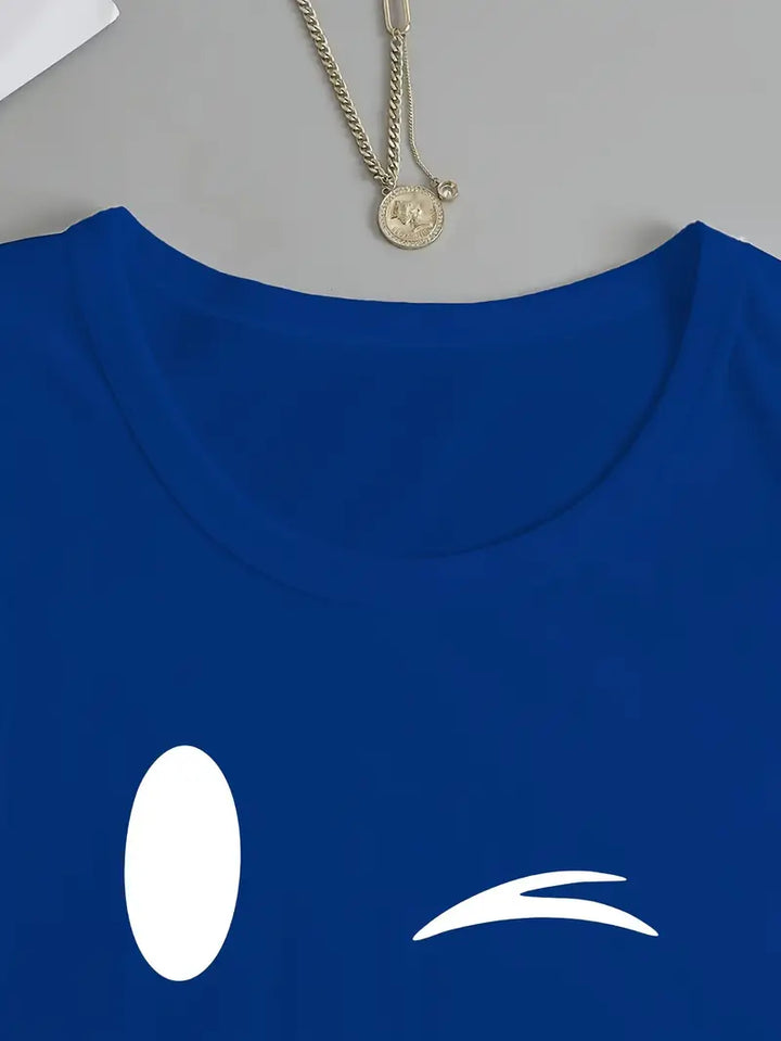 Odalina - Afslappet T-Skjorte Med Smiley Udskriv