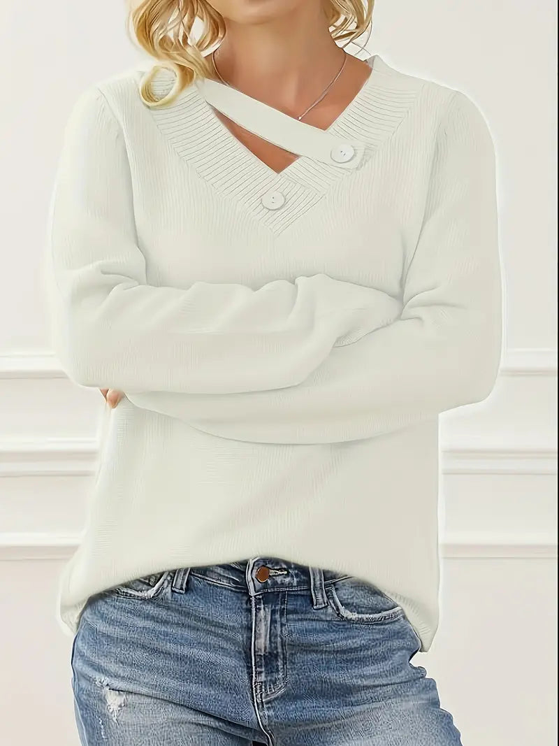 Shareena - V-Hals Strikket Sweater