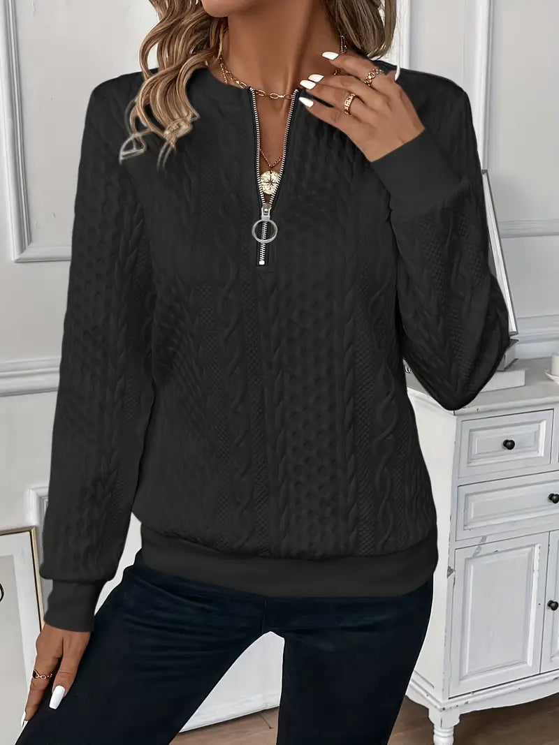 Karoline – Elegant Og Behagelig Sweater Med Lynlås