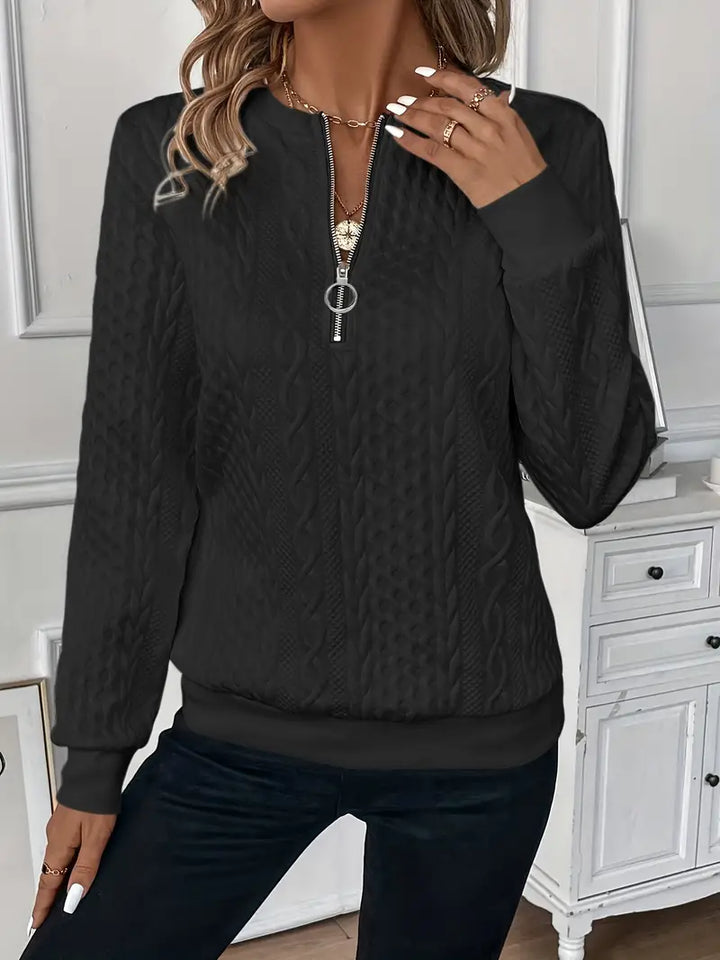 Karoline – Elegant Og Behagelig Sweater Med Lynlås