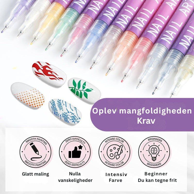 GlamSketch - Neglelak Penne i 12 Farver