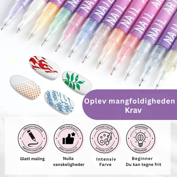 GlamSketch - Neglelak Penne i 12 Farver