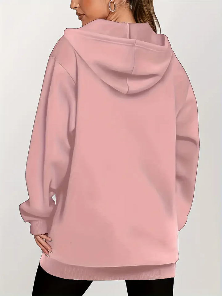 Angeleen - Geometrisk Printet Hættetrøje Med Lynlås