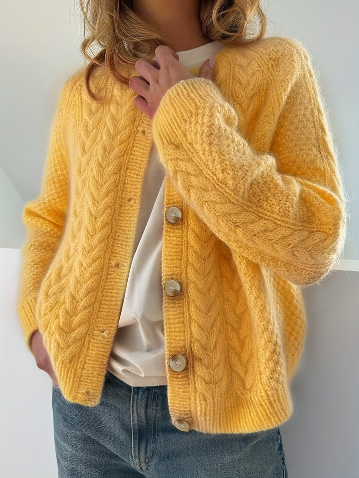 Dwina -  Kabelstrikket Cardigan Med Knapper