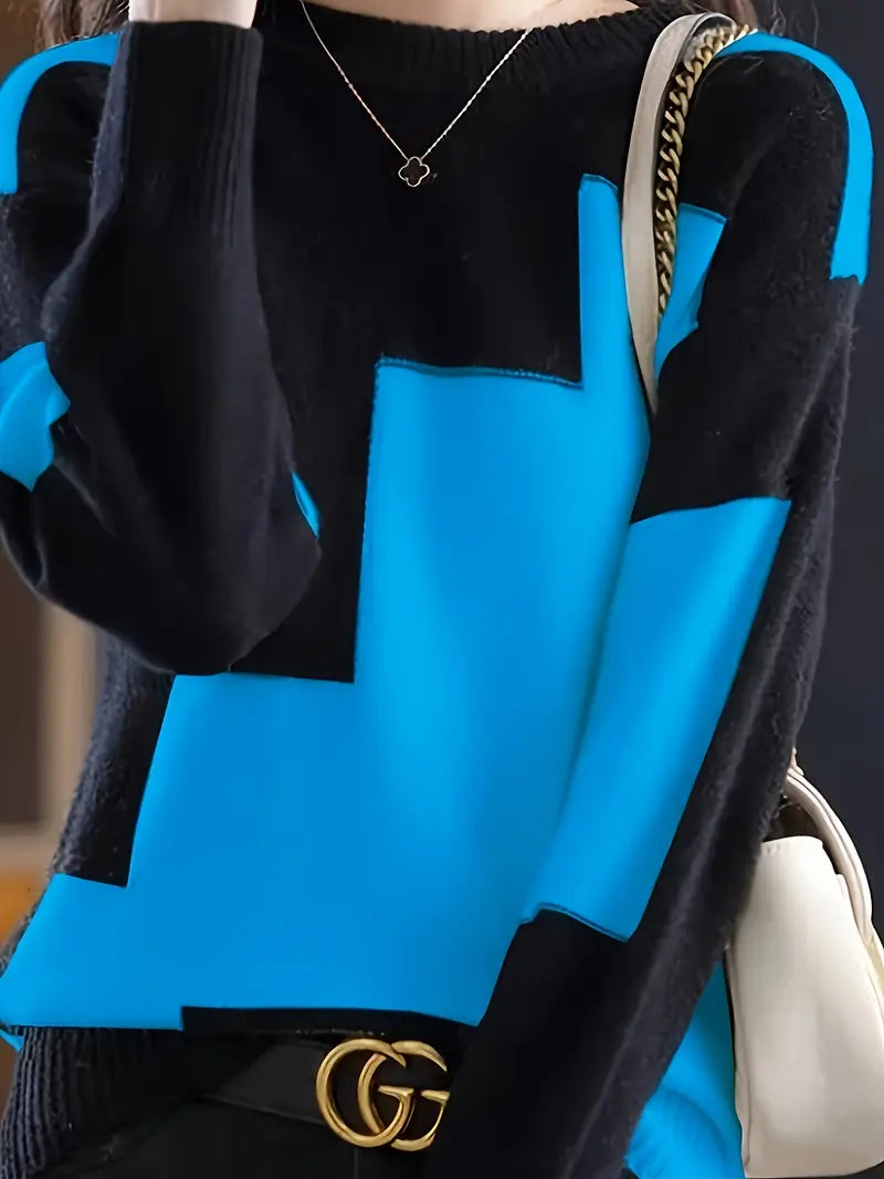 Gala - Elegant Langærmet Trøje Med Geometrisk Mønster