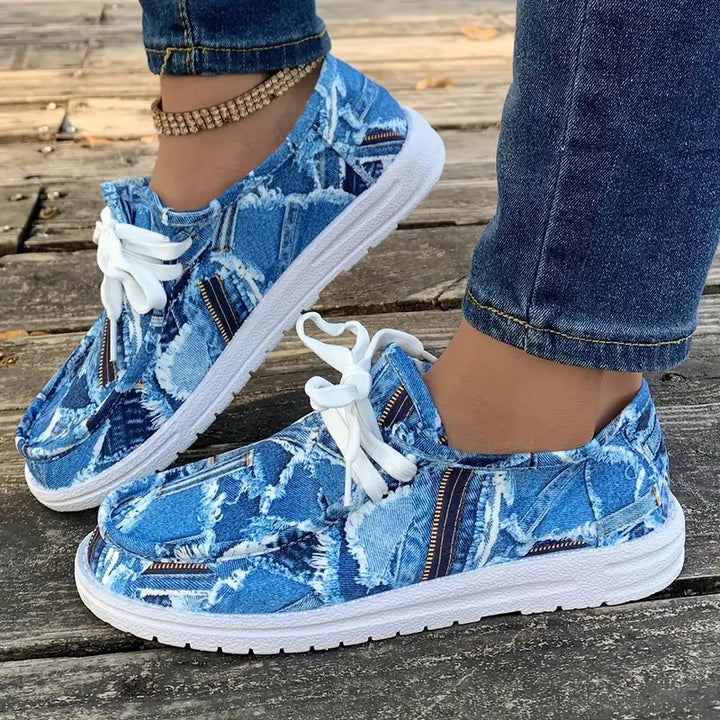 Ulanda - Skridsikker Turnschuh Med Denim Udskriv