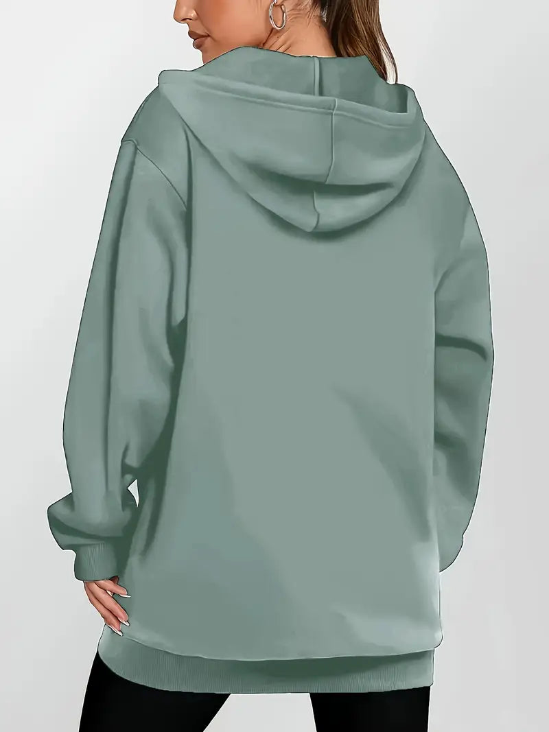 Angeleen - Geometrisk Printet Hættetrøje Med Lynlås