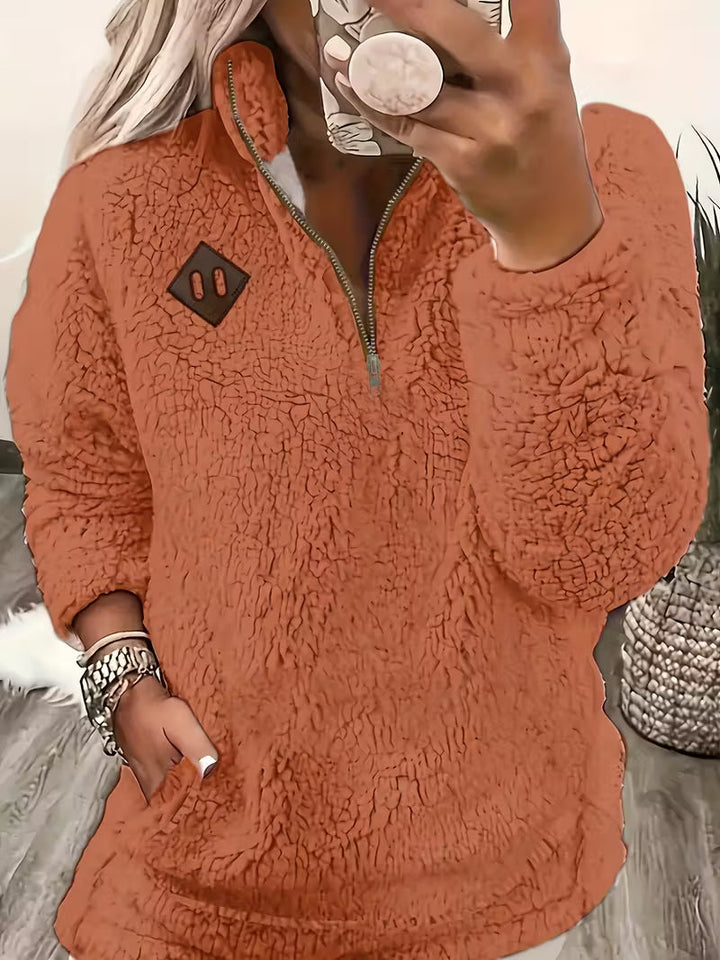 Humera - Elegant Langærmet Jakke Med Lynlås