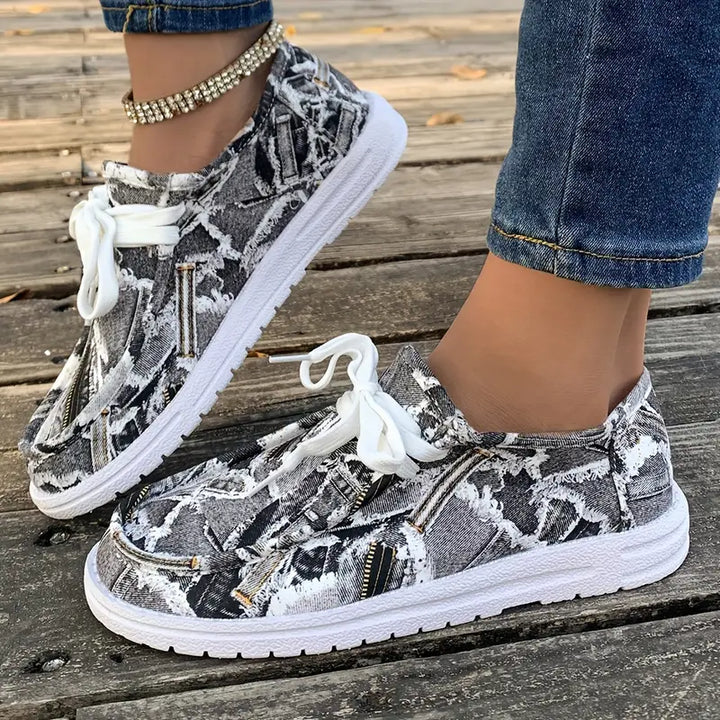 Ulanda - Skridsikker Turnschuh Med Denim Udskriv
