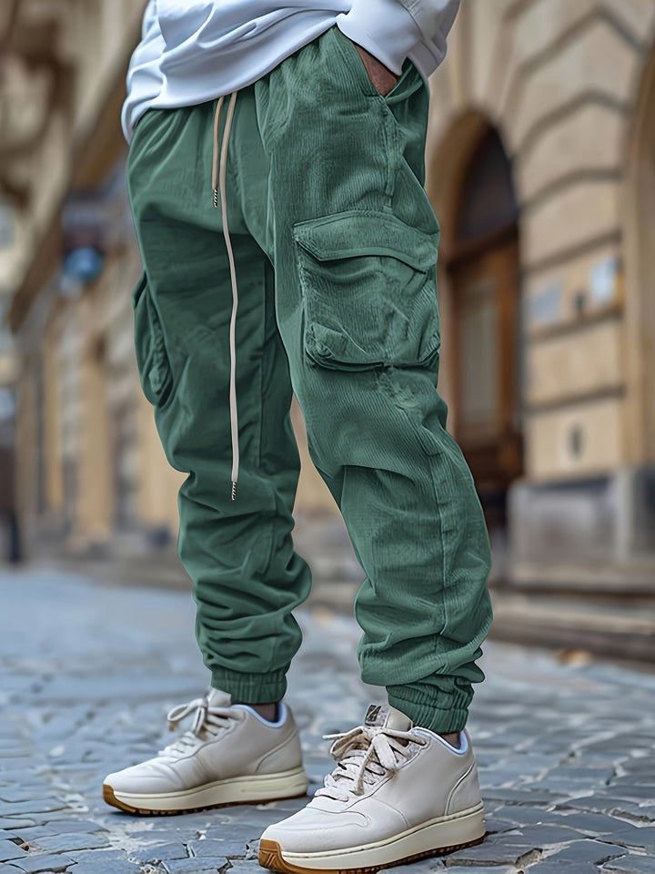 Genevieve - Corduroy Joggingbukser Med Snøre Taljen