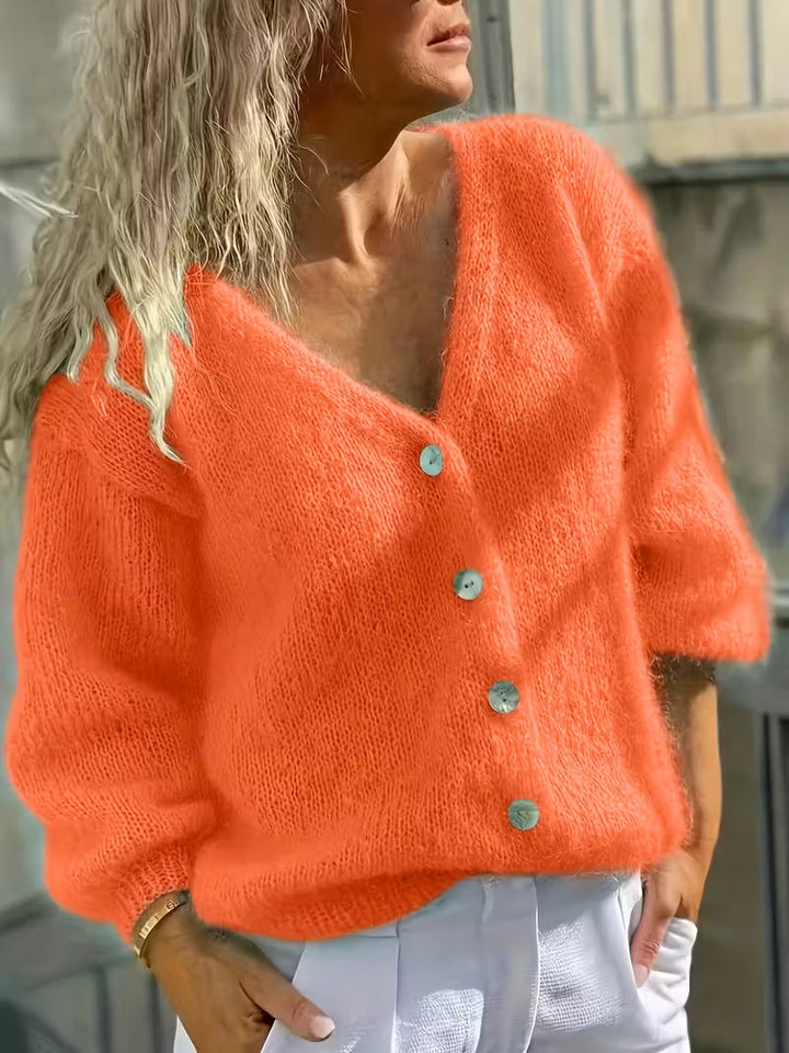 Hozanna - Langærmet Strikket Trøje Med Knapper