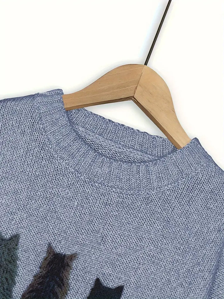Urvana - Katte Udskriv Langærmet Sweater