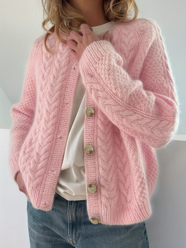 Dwina -  Kabelstrikket Cardigan Med Knapper