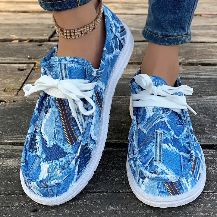 Ulanda - Skridsikker Turnschuh Med Denim Udskriv